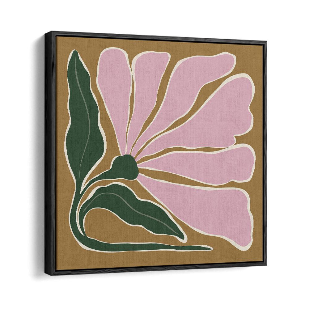 Big Blooming V, Botanical Art Paintings Artwork in Black Floater Frame
