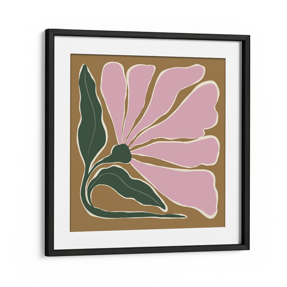 Big Blooming V, Botanical Art Paintings Artwork in Black Frame With Mount
