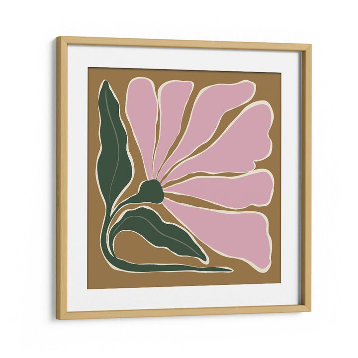 Big Blooming V, Botanical Art Paintings Artwork in Oak Wood Frame With Mount
