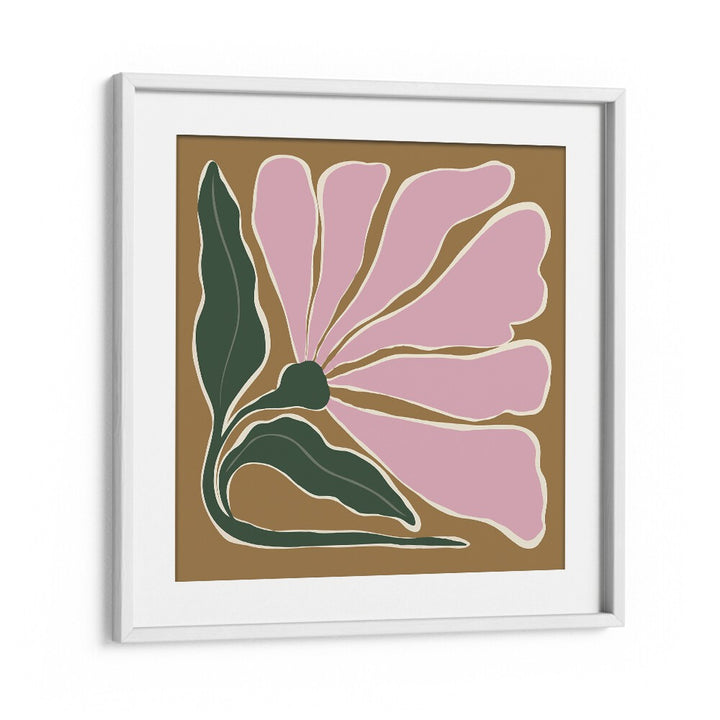 Big Blooming V, Botanical Art Paintings Artwork in White Frame With Mount
