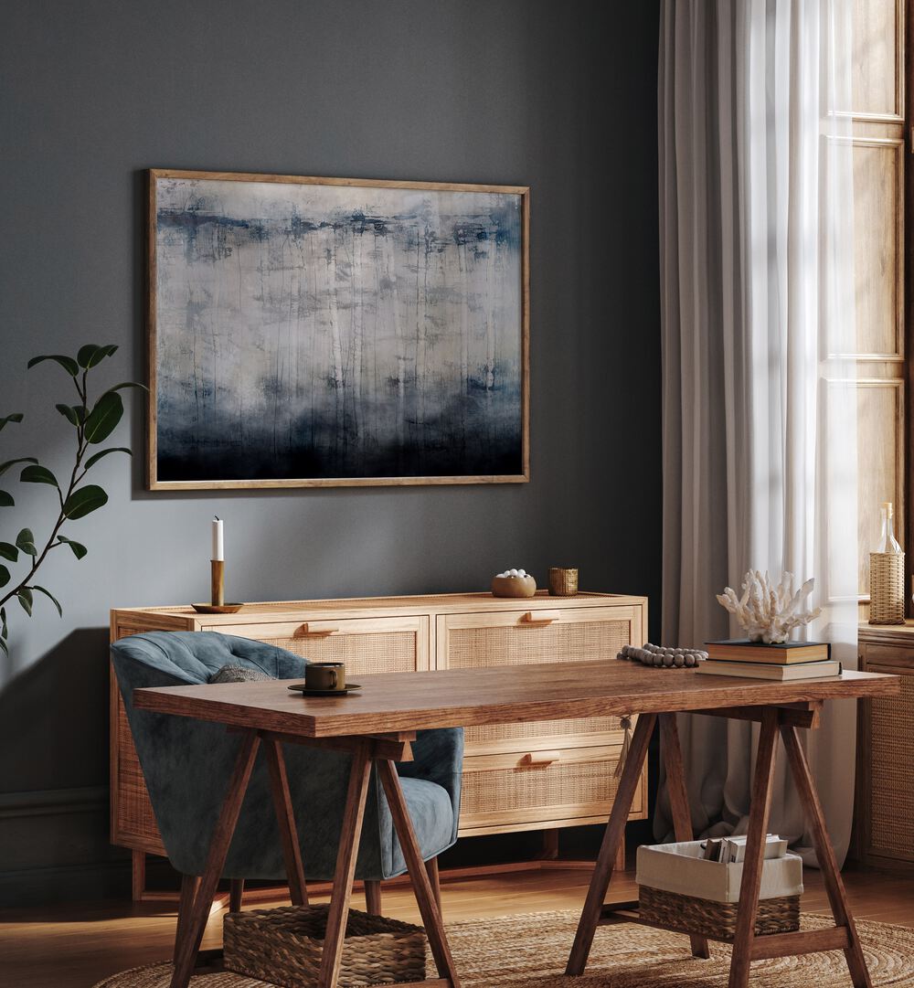 BIRCH MIST, ABSTRACT PAINTINGS enhance your space with modern artistry and serene beauty, perfect for any decor.