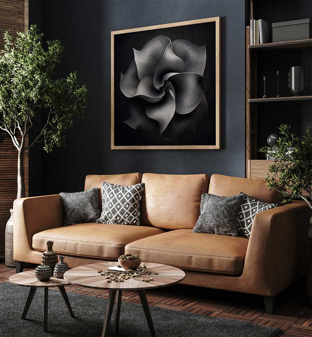 BLACK AND WHITE FLOWER V , ORGANIC FORMS