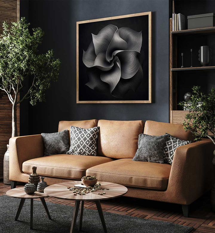 BLACK AND WHITE FLOWER V , ORGANIC FORMS