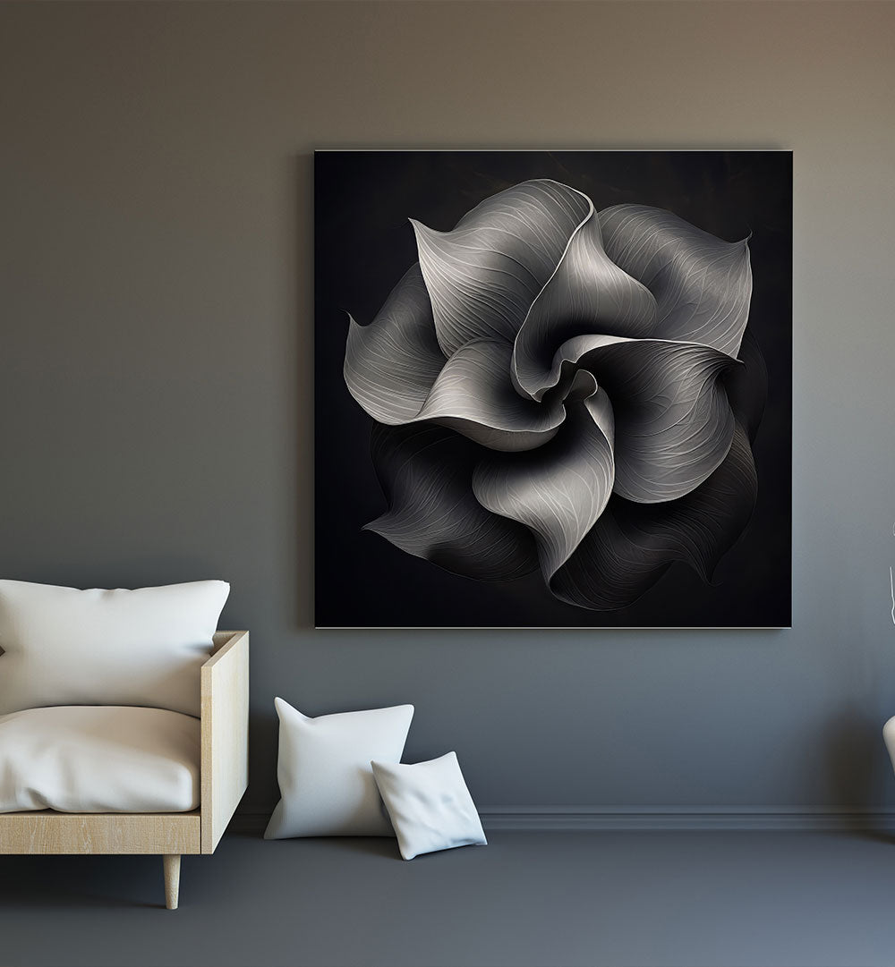 BLACK AND WHITE FLOWER V , ORGANIC FORMS