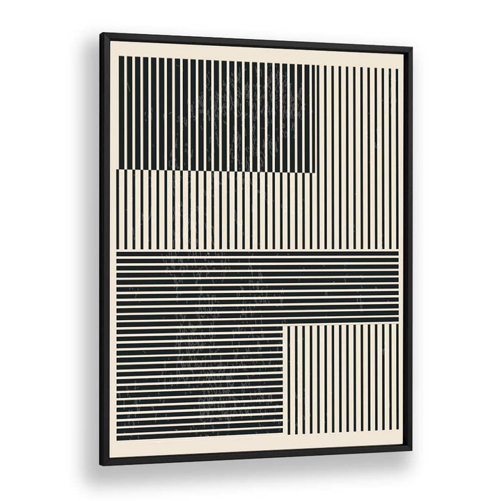 Black And White Geometric Shapes IV Geometric art Artwork in Black Plain Frame