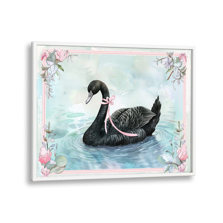 Black Swan Kids art Artwork in White Plain Frame White
