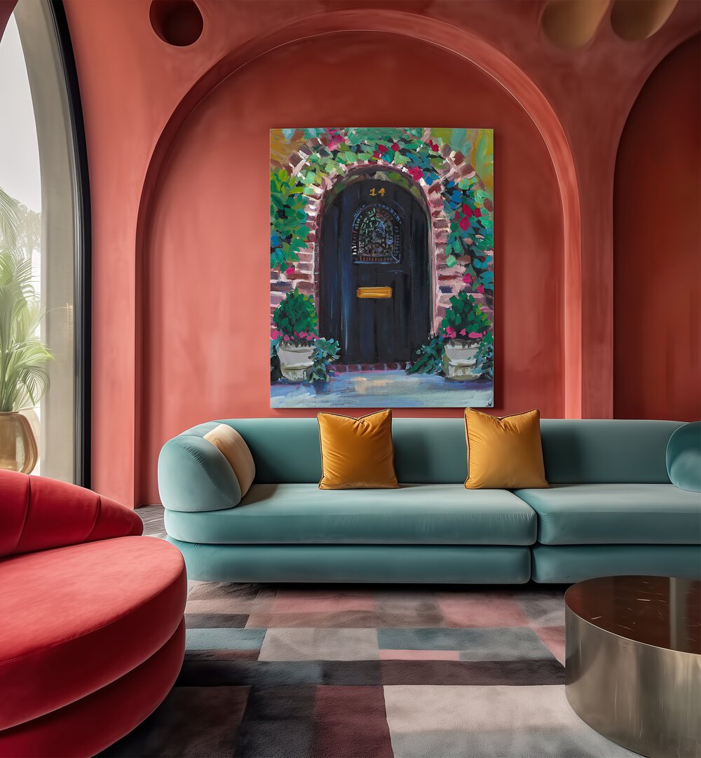 Stunning BLACK DOOR, FLORAL FLOWER PAINTINGS enhance modern spaces with vibrant colors and artistic charm.