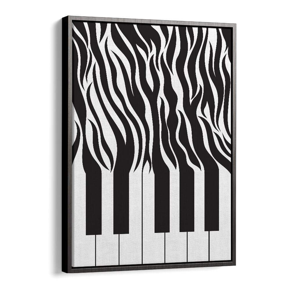 ZEBRA PIANO PRINT BLACK AND WHITE BY SARAH MANOVSKI, ART PRINT