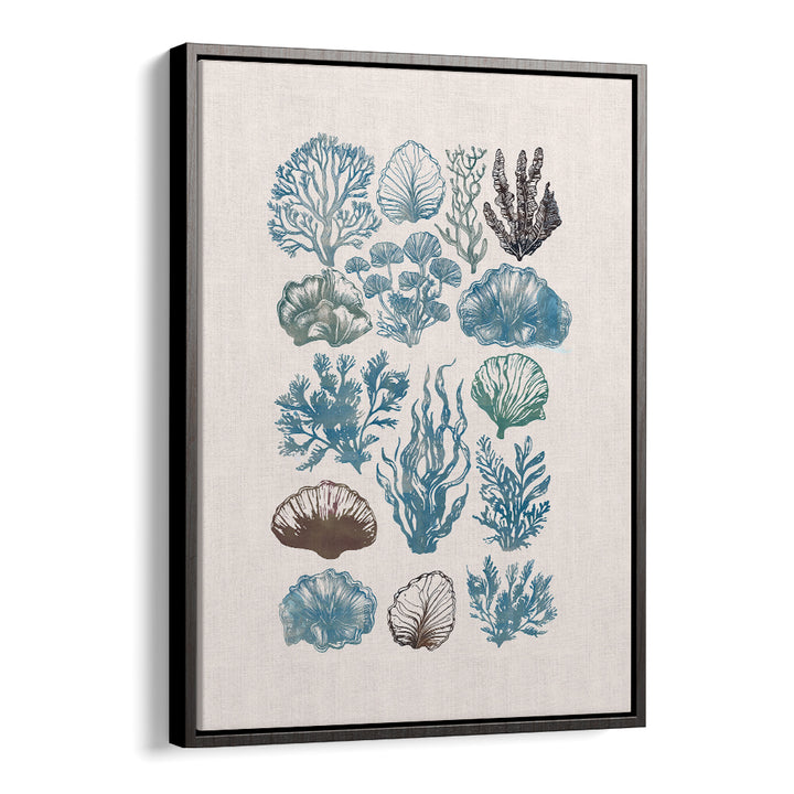 Elegant artwork showcasing A CORAL COLLECTION, BEACH PAINTINGS with vibrant coral and sea life designs for coastal decor.