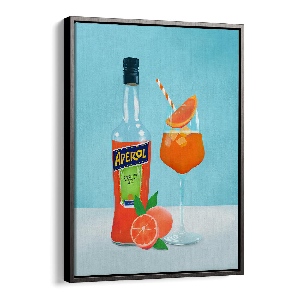APEROL SPRITZ , BAR art print with Aperol bottle and orange cocktail for café décor.