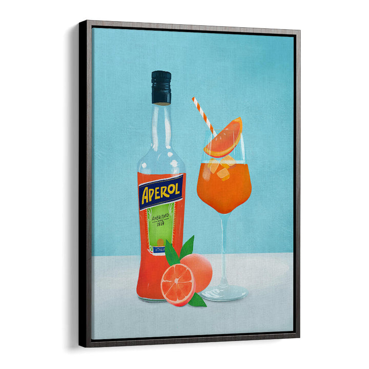 APEROL SPRITZ , BAR art print with Aperol bottle and orange cocktail for café décor.