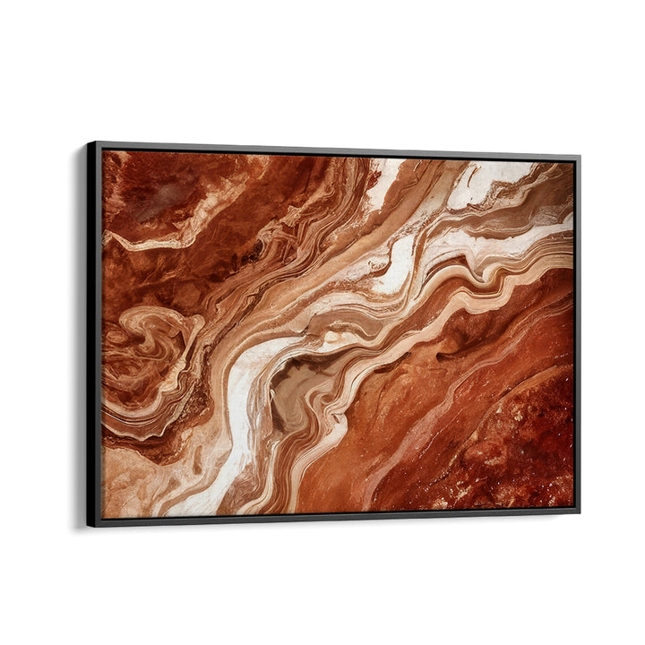 Stunning patterns in rich earthy tones, abstract paintings enhancing home decor with deep browns and terracotta reds.