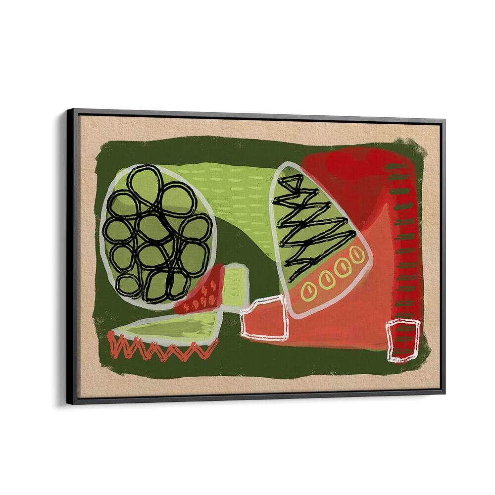 ABSTRACT GREEN AND RED , ABSTRACT PAINTINGS