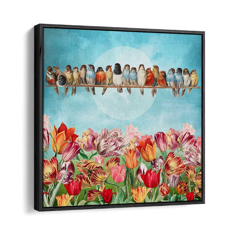 BIRDS OVER TULIP GARDEN