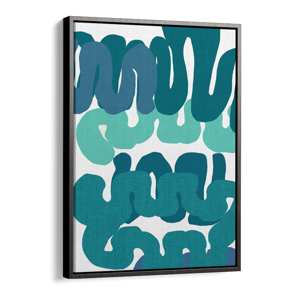 Vibrant BLUE SQUIGGLES II, ABSTRACT PAINTINGS with dynamic swirling patterns, perfect for art lovers and creative spaces.