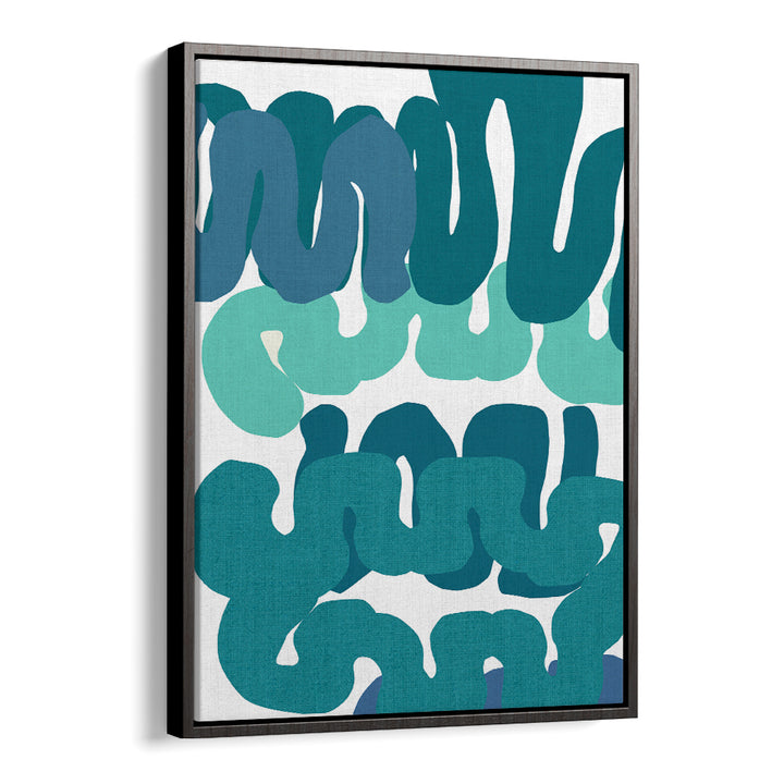 Vibrant BLUE SQUIGGLES II, ABSTRACT PAINTINGS with dynamic swirling patterns, perfect for art lovers and creative spaces.