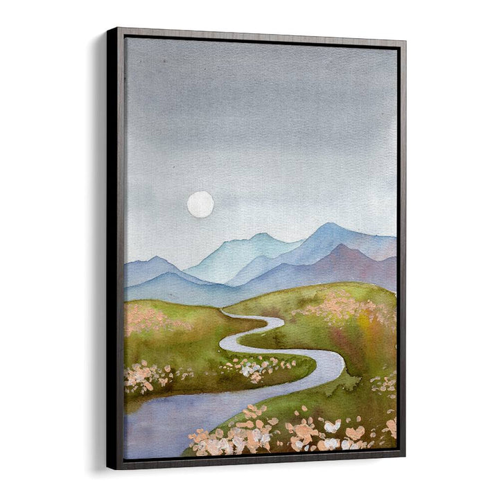 Serene BLUE GRAY HILLS landscape paintings, perfect for home decor and nature lovers. Transform your space beautifully.