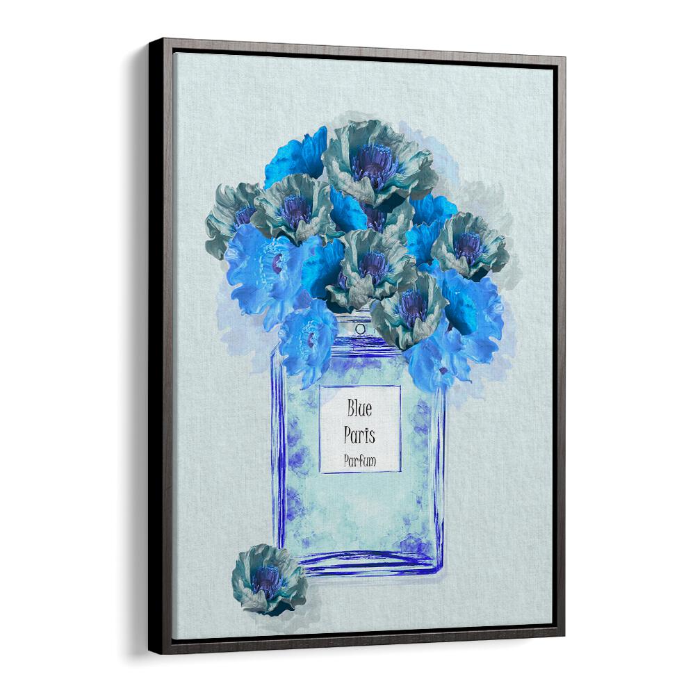 Elegant BLUE PARIS PARFUM fashion poster featuring a stunning floral design, perfect for any stylish space.