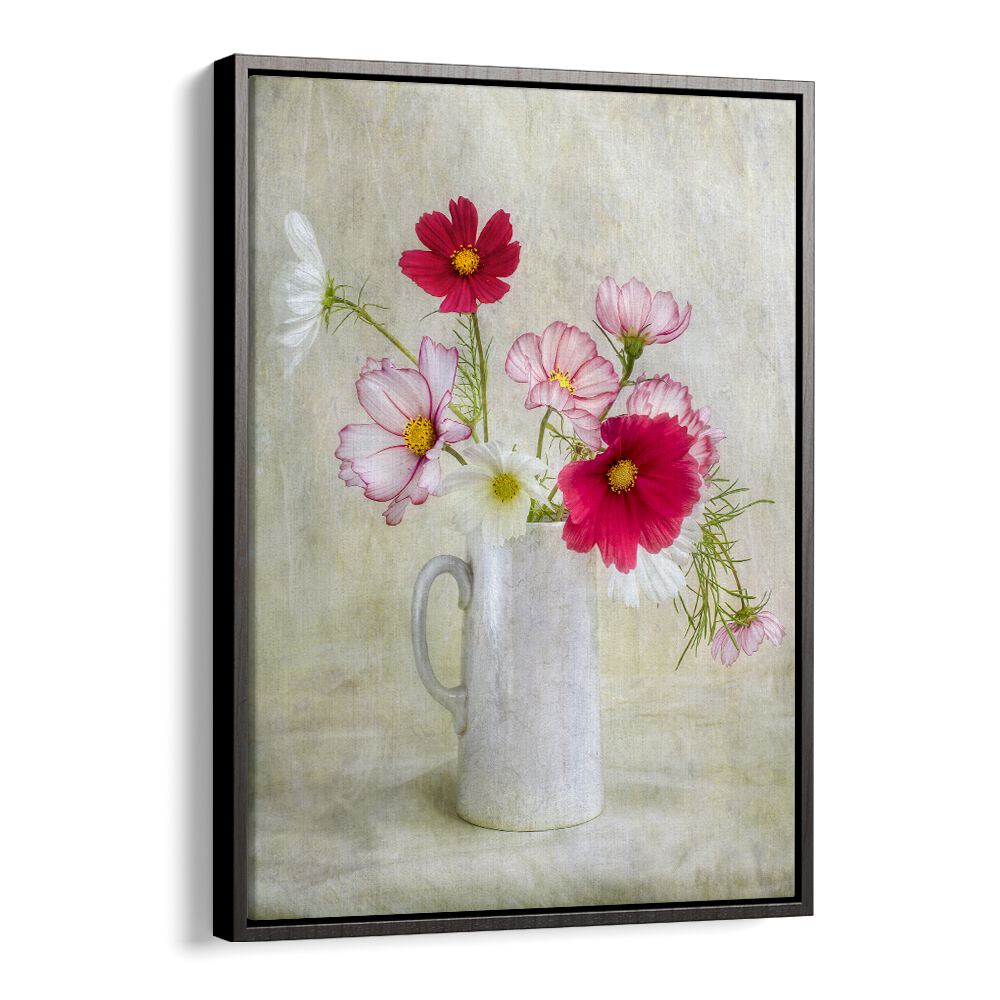 Vibrant COSMOS CARNIVAL, FLORAL FLOWER PAINTINGS in a charming vase, perfect for enhancing any event décor.