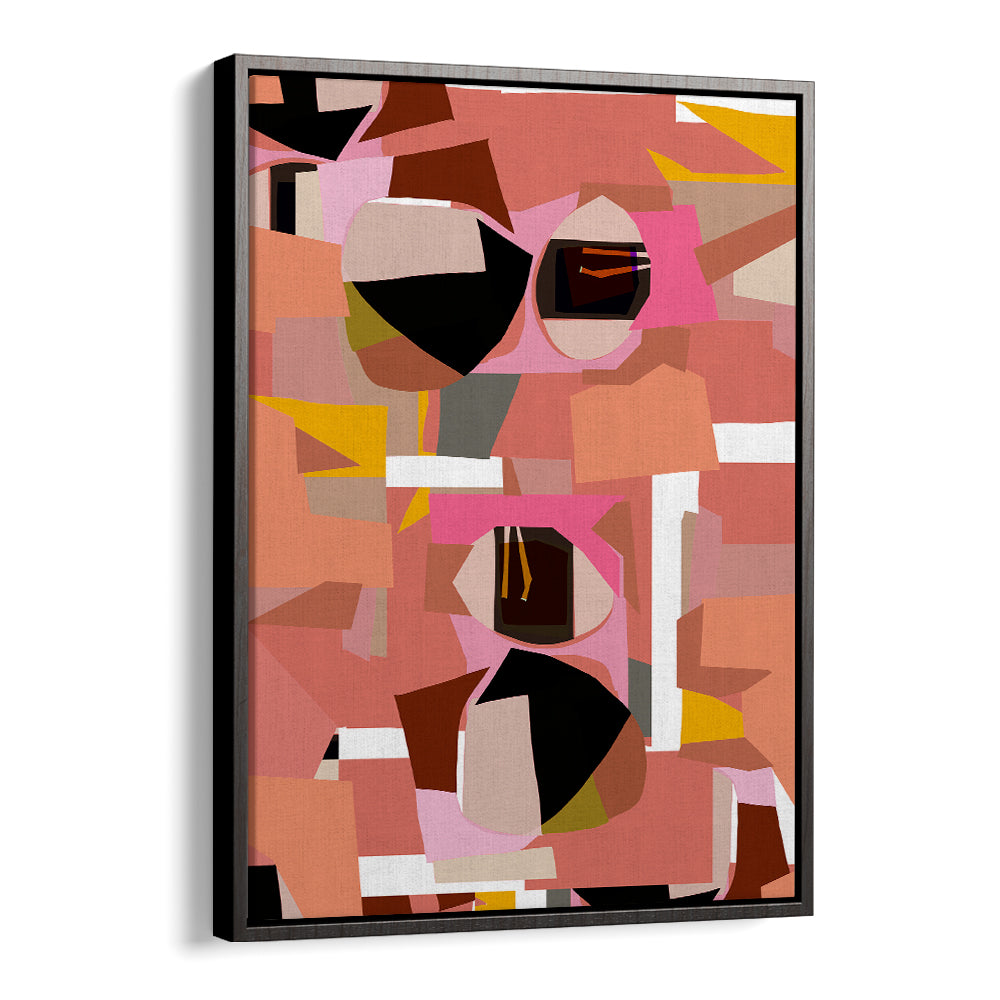 Vibrant DEEP PINK GEOMETRIC SHAPES I art print showcasing bold patterns, perfect for modern decor and artistic projects.