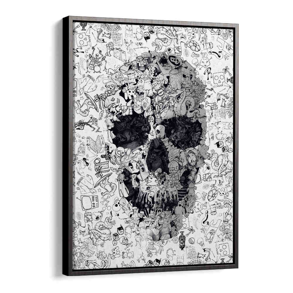 DOODLE SKULL , SURREAL ART PRINTS