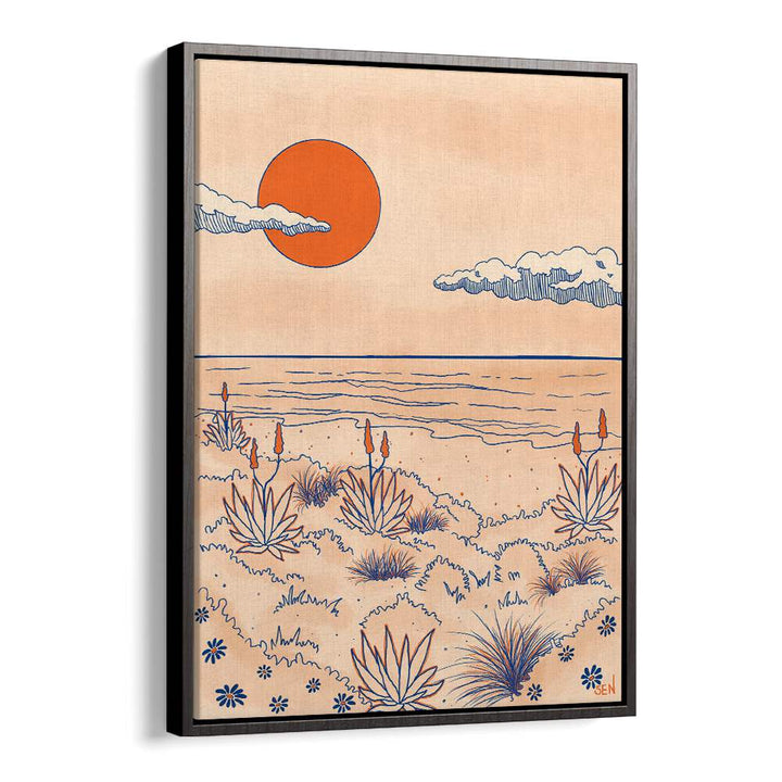 Serene sunset over dunes in DUNES DREAM, LANDSCAPE PAINTINGS, enhancing your living space beautifully.