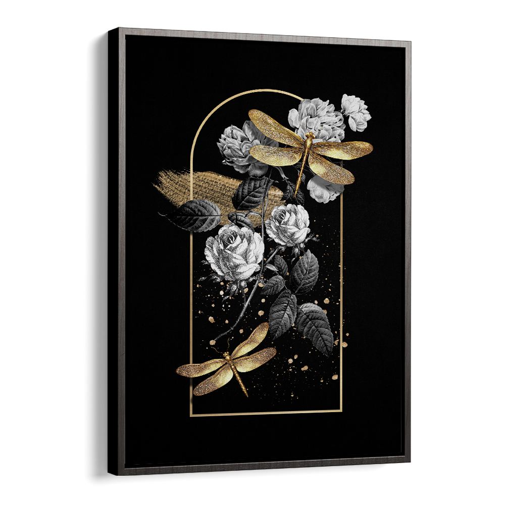 GILDED DRAGONFLIES AND ROSES