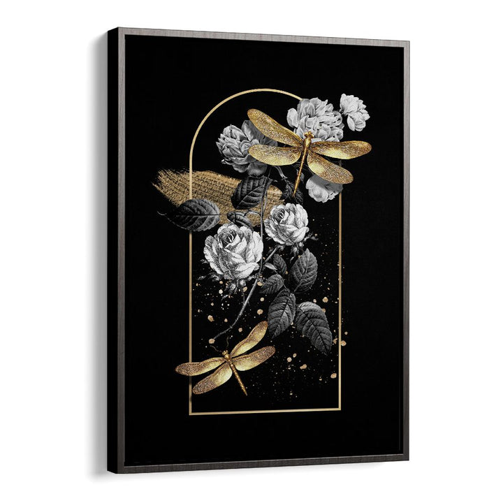 GILDED DRAGONFLIES AND ROSES
