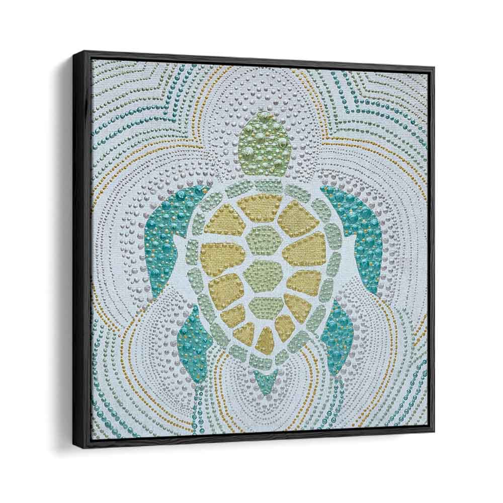 Vibrant GREEN SEA TURTLE, ANIMAL PAINTINGS artwork perfect for wildlife decor, showcasing a stunning turtle design.