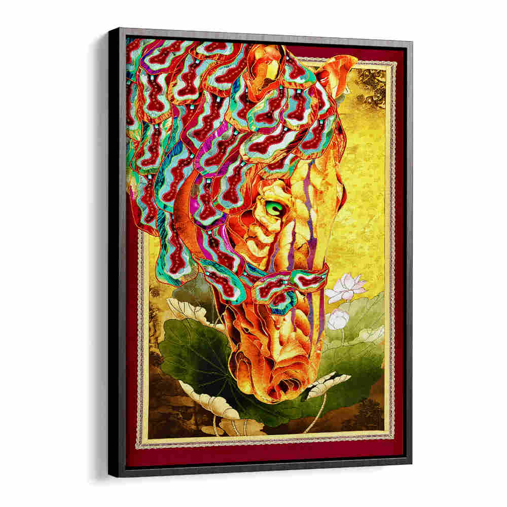 Vibrant GOLDEN GAZE, ANIMAL PAINTINGS showcasing a majestic horse, perfect for enhancing any art collection.