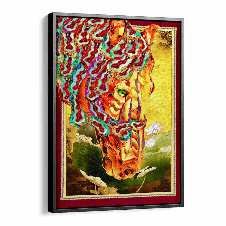 Vibrant GOLDEN GAZE, ANIMAL PAINTINGS showcasing a majestic horse, perfect for enhancing any art collection.