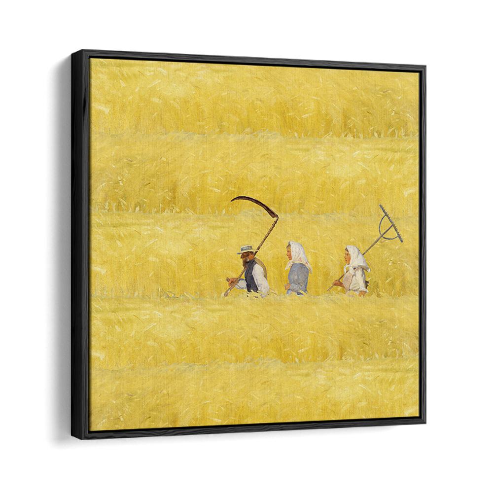 HARVESTERS IN GOLDEN FIELD
