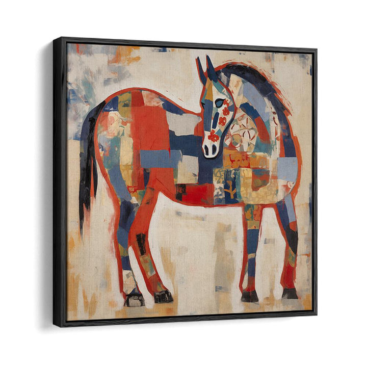 HORSE IN PATCHWORK , ANIMAL PAINTINGS