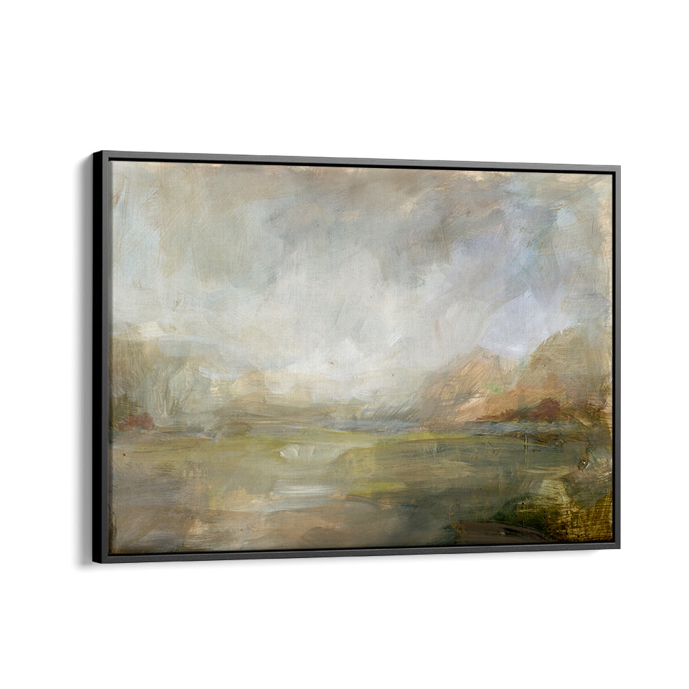 Serene MISTY MORNING VISTA, LANDSCAPE PAINTINGS showcasing gentle light and fog for tranquil home decor.