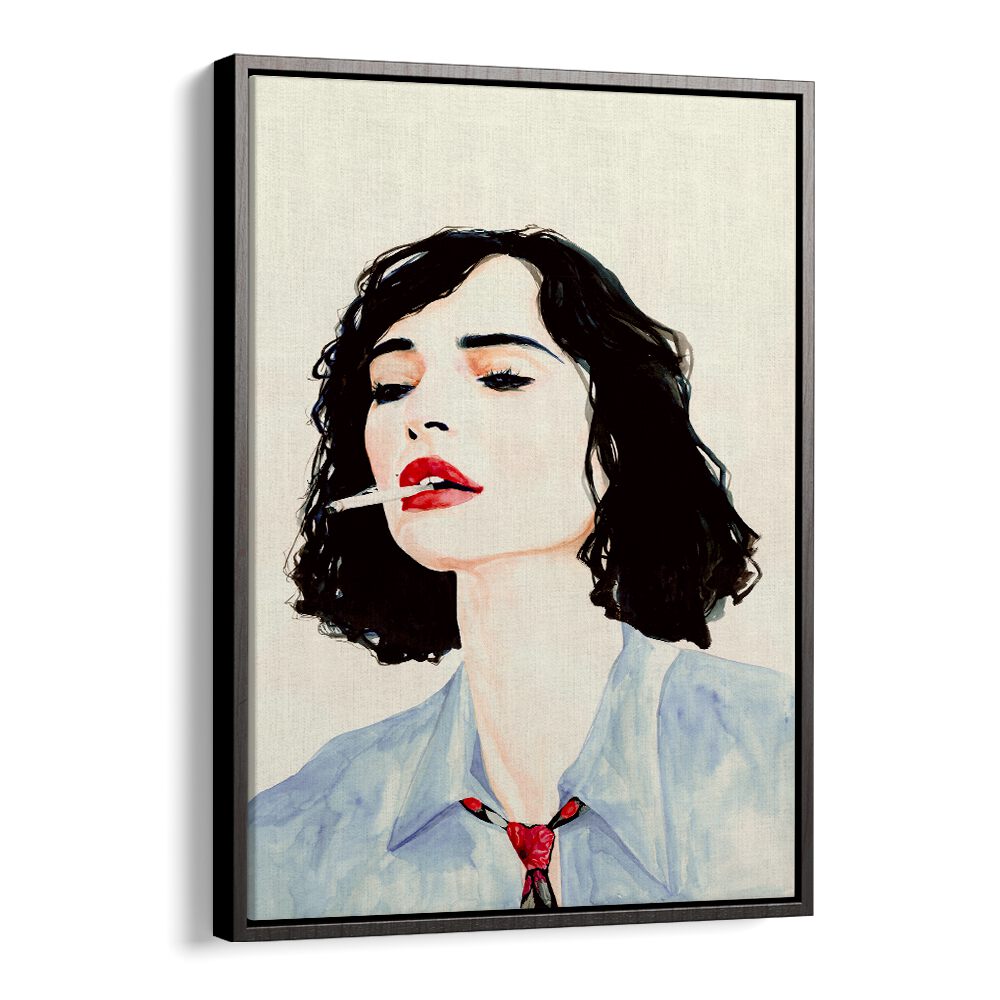 Stylish artwork featuring a woman with a cigarette, showcasing LE RÊVE FRANÇAIS, FASHION POSTERS elegance.