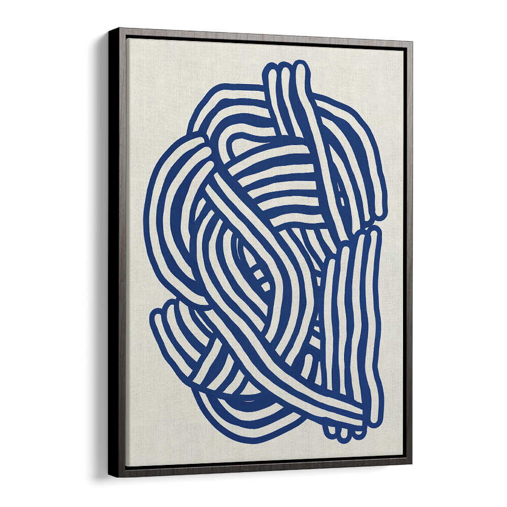 LINE ART ORGANIC SHAPE IN BLUE , LINE ART PAINTINGS