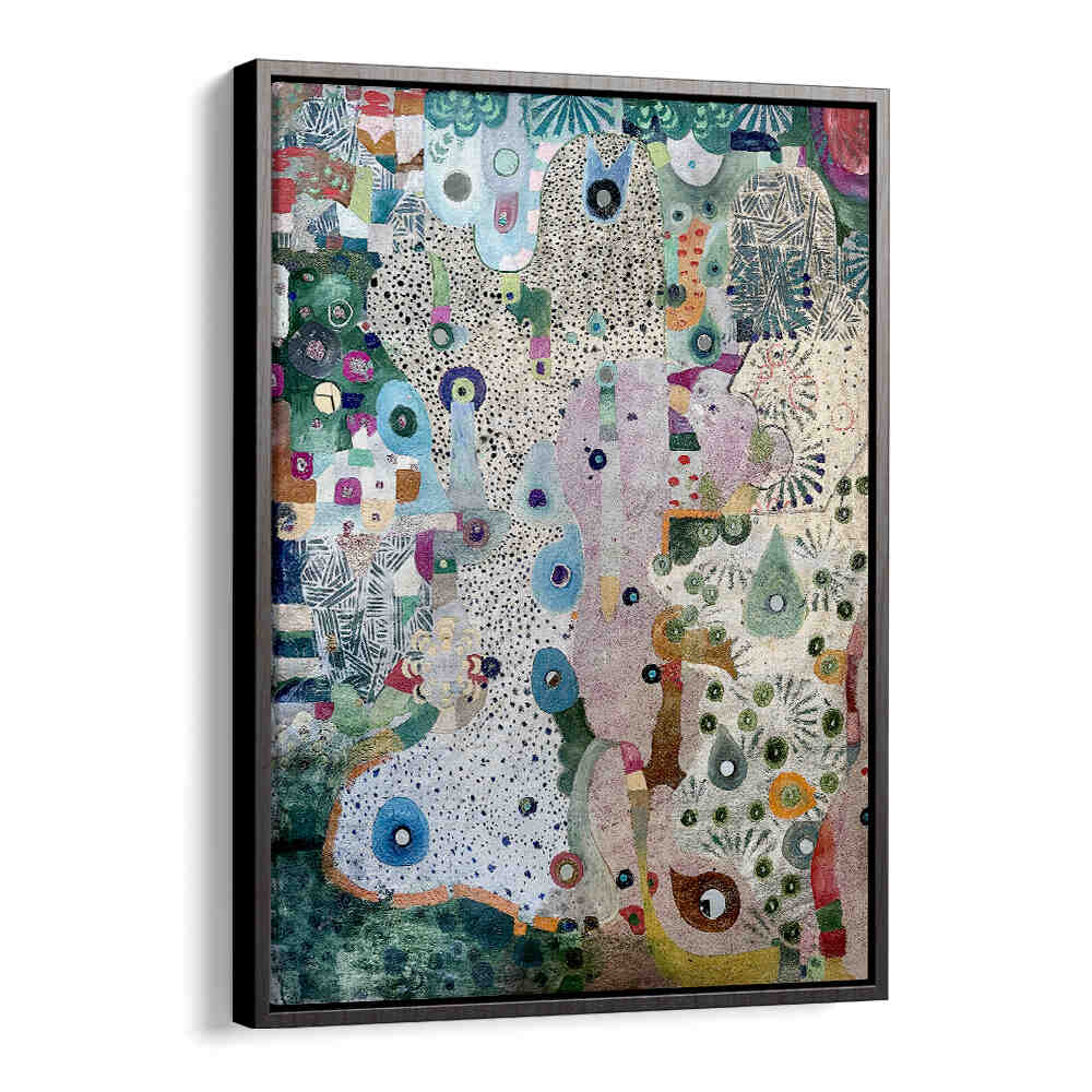 MIRRORS AND SPACE , ABSTRACT PAINTINGS by Black Floater — framed abstract with luminous tones, layered texture and quiet geometric forms