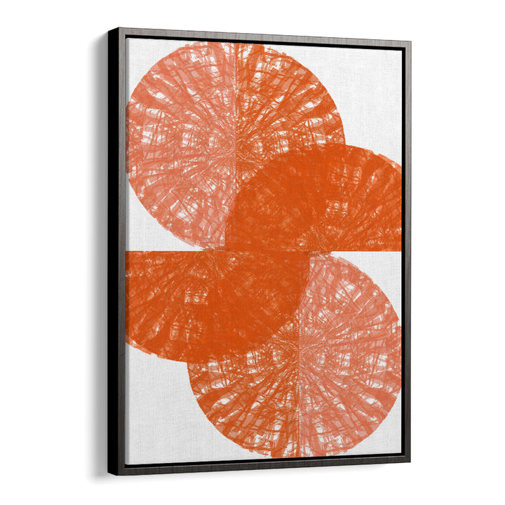 Vibrant ORANGE CIRCLE FANS I, ABSTRACT PAINTINGS, perfect for modern spaces with stylish color and flair.