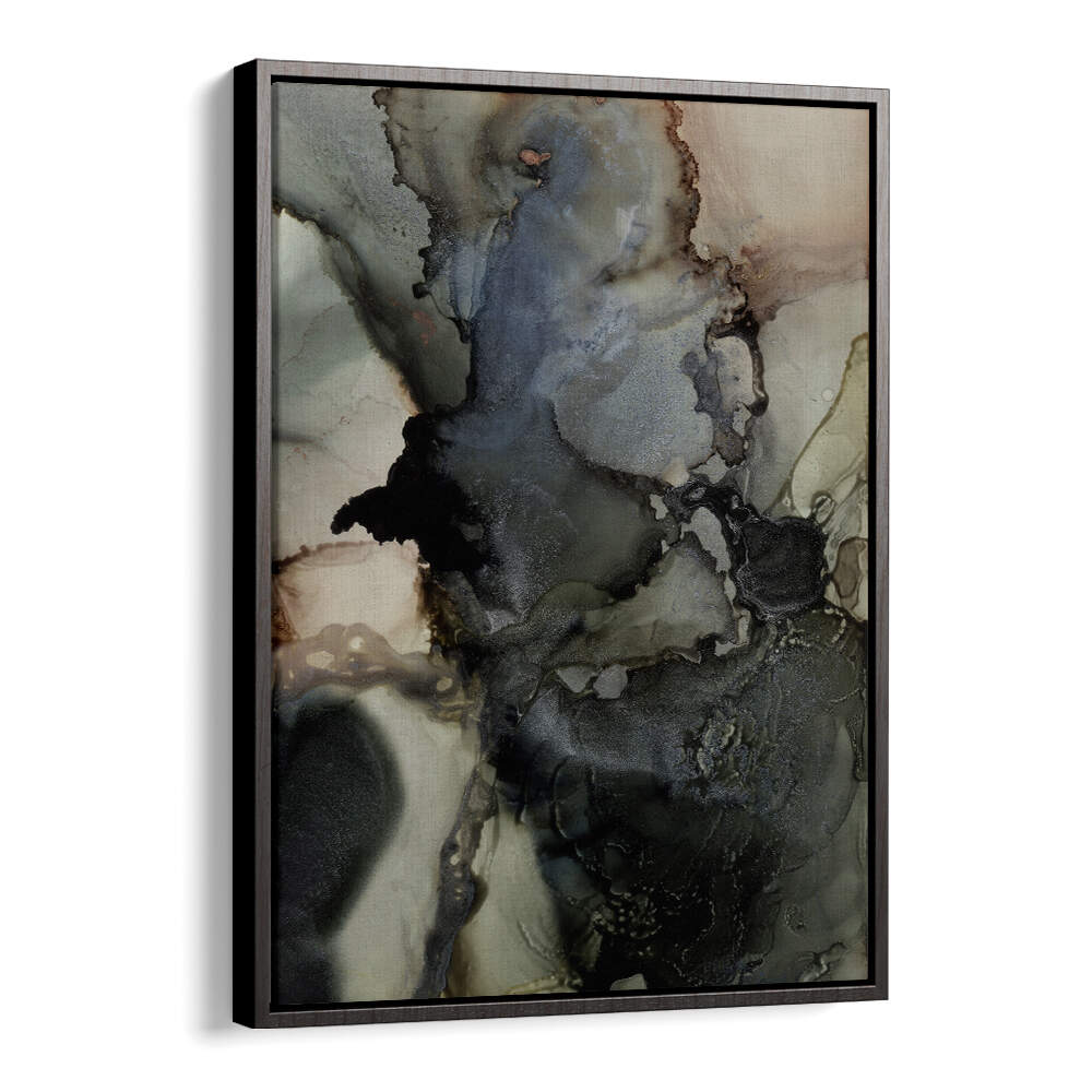 ORGANIC SHAPES WITH BLACK AND GRAY TONES , ABSTRACT PAINTINGS