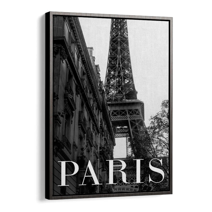 Elegant PARIS TEXT I, TRAVEL POSTERS showcase the Eiffel Tower, perfect for enhancing your space with Parisian charm.
