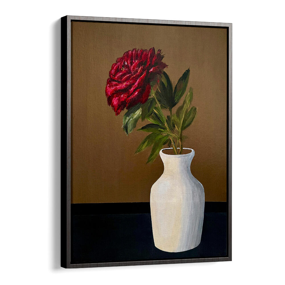 PEONY IN A WHITE VASE