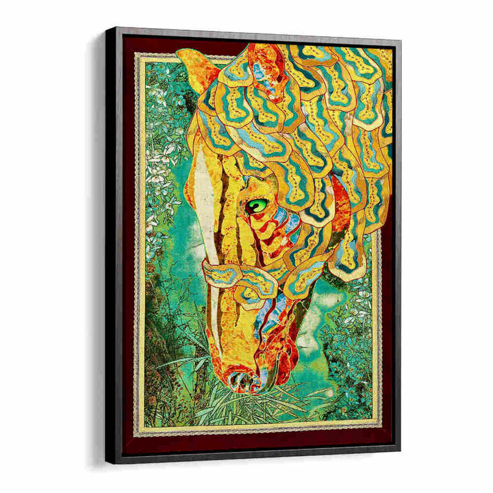 Vibrant RADIANT STALLION in colorful hues, perfect for animal paintings enthusiasts. Ideal decor for any space.