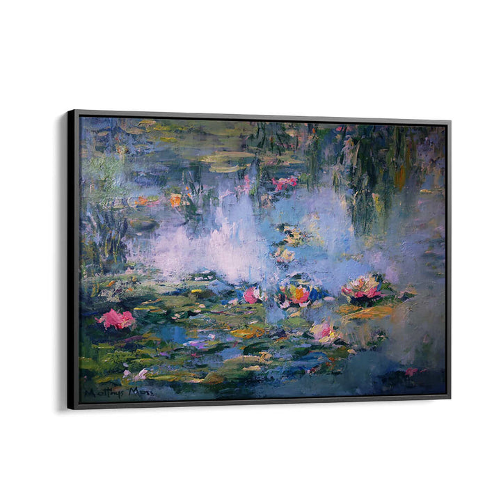 SERENE LILY POND , FLORAL FLOWER PAINTINGS