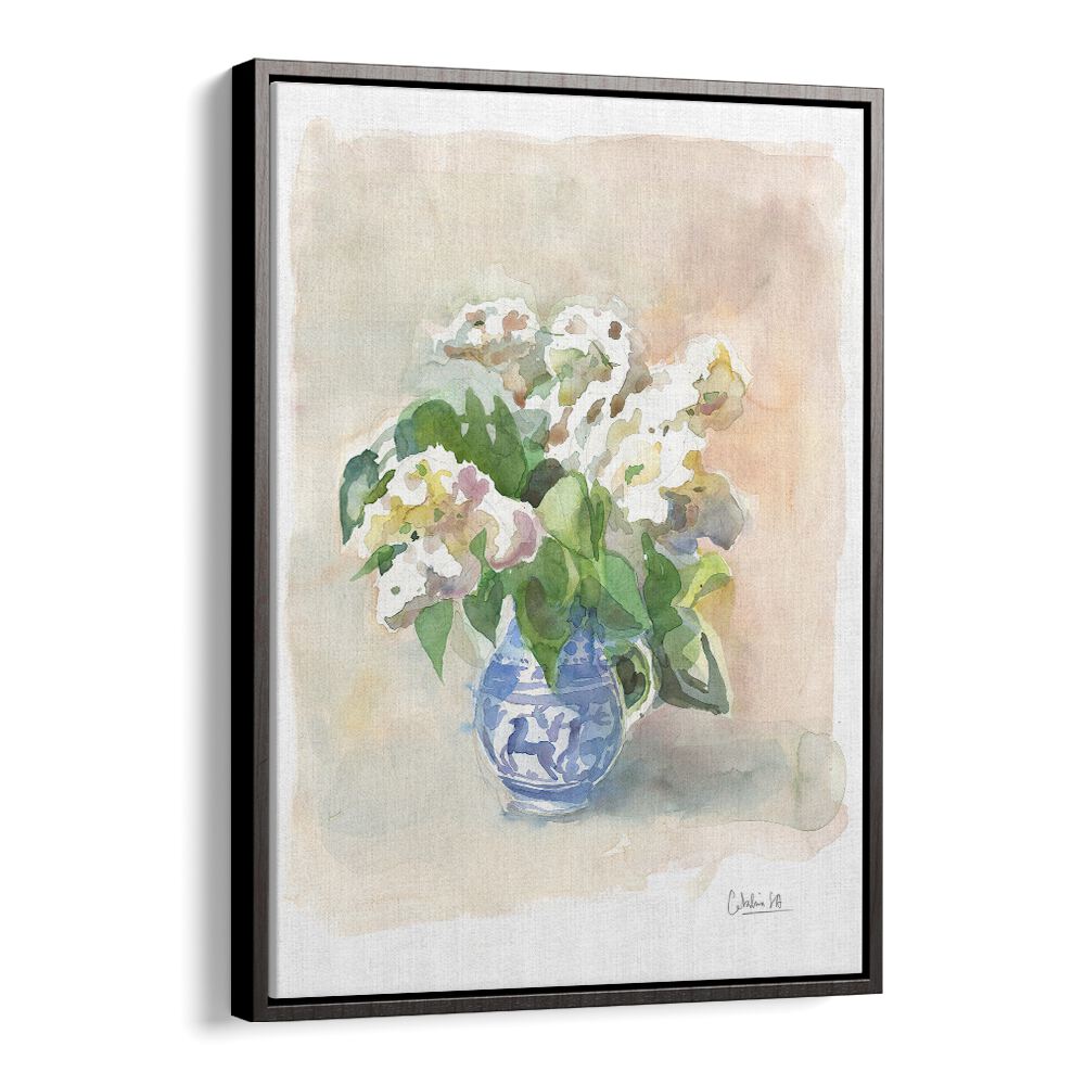 Delicate WHITE LILACS IN A VASE, a stunning floral flower painting to elevate any living space.
