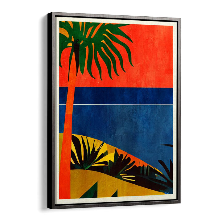 Vibrant COITETE D, BEACH PAINTINGS showcasing coastal tranquility with palm trees and ocean views, perfect for home decor.