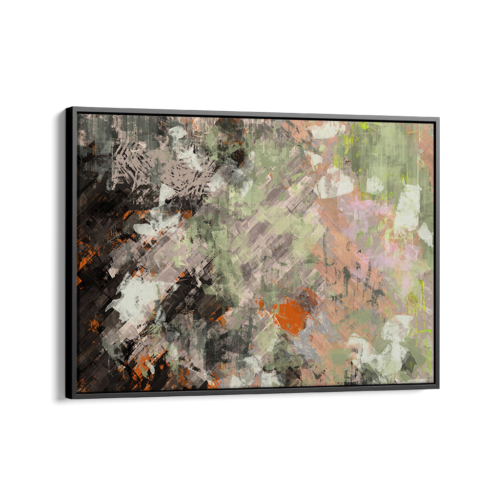 Abstract painting "SHIPS THAT PASS IN THE NIGHT" features earthy tones, enhancing your living space beautifully.