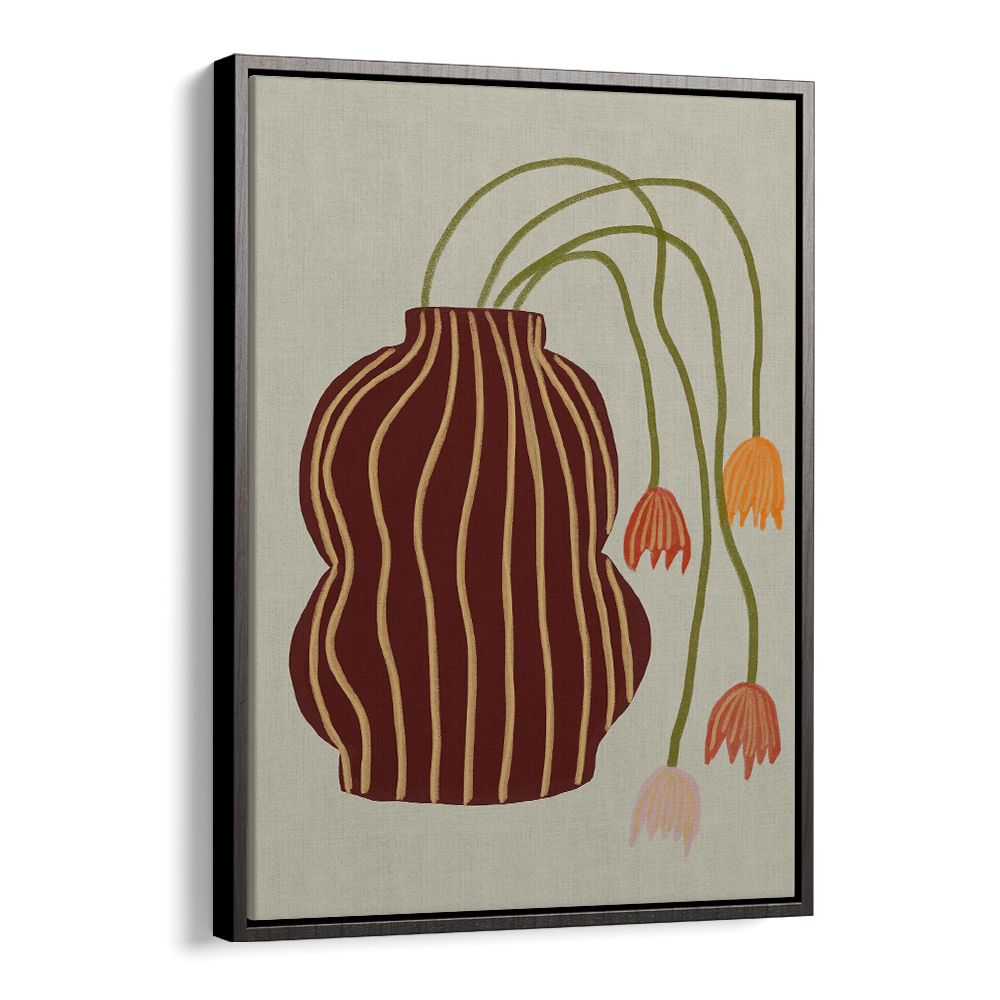 STRIPED VASE DROOPING FLOWERS