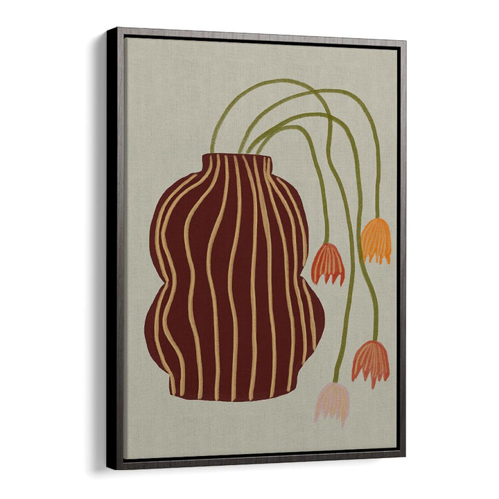 STRIPED VASE DROOPING FLOWERS