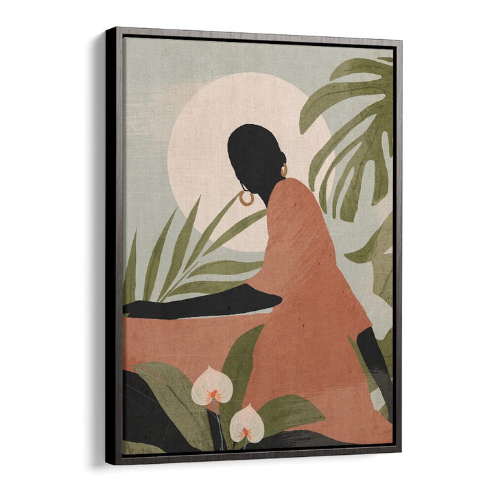 Elegant SERENE SUNLIT SILHOUETTE, BOHO ART PAINTINGS enhancing your space with bohemian flair and artistic vibes.