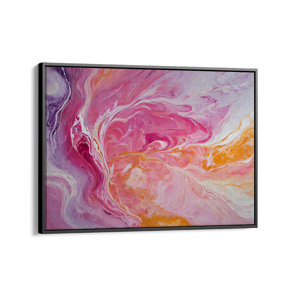 Vibrant SWIRLING PATTERNS in pink and orange, perfect ABSTRACT PAINTINGS for bold home decor statements.